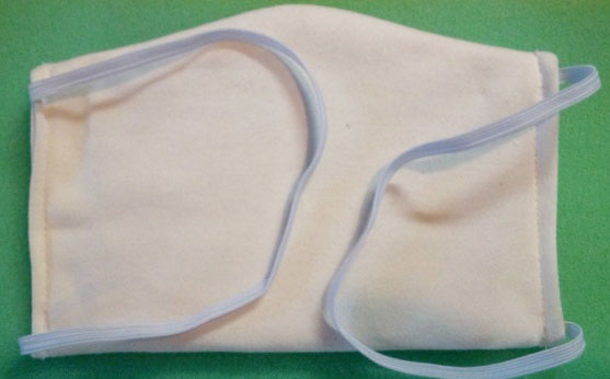 back of triple layer face mask sample